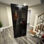Industrial Clear-View Cabinet Furniture Assembly in London, Ontario – 36 x 18 x 72” Black Cabinet Installation