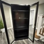 Industrial Clear-View Cabinet Furniture Assembly in Ontario – 36 x 18 x 72” Black Cabinet Installation
