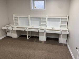 Read more about the article IKEA MICKE Desk Assembly in London, Ontario: 3-Desk Office Setup